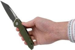 Bestech Barracuda BG15B-2 Black Stonewash Satin, Green G10, Couteau De Poche -Nitecore Soldes Boutique BHBG15B 2 08 bestech knives