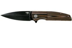 Bestech Fin BG34C-3 Black Stonewashed, Black-Orange-Beige G10 Couteau De Poche