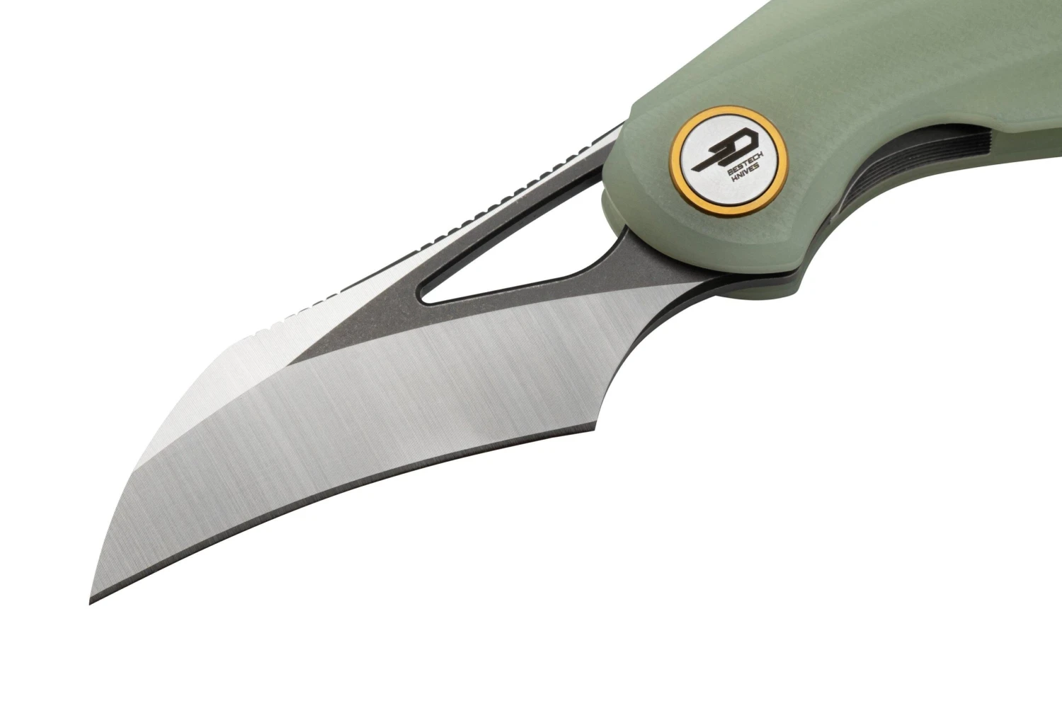 Bestech Bihai Grey DLC Stonewashed Satin, Jade G10 BG53F Couteau De Poche, Ostap Hel Design 5 Bestech Bihai Grey DLC Stonewashed Satin, Jade G10 BG53F Couteau De Poche, Ostap Hel Design – Image 3