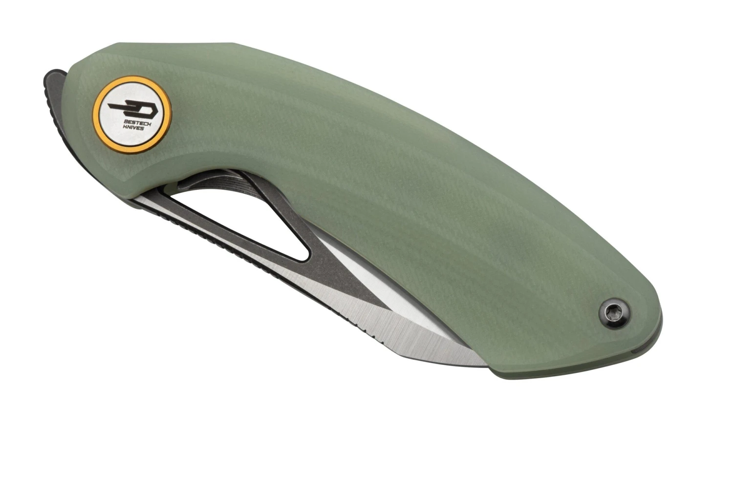 Bestech Bihai Grey DLC Stonewashed Satin, Jade G10 BG53F Couteau De Poche, Ostap Hel Design 8 Bestech Bihai Grey DLC Stonewashed Satin, Jade G10 BG53F Couteau De Poche, Ostap Hel Design – Image 6