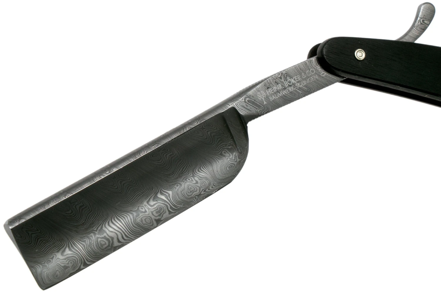 Böker Manufaktur Ebony Damascus Rasoir Coupe-chou 140609DAM 5 Böker Manufaktur Ebony Damascus Rasoir Coupe-chou 140609DAM – Image 3