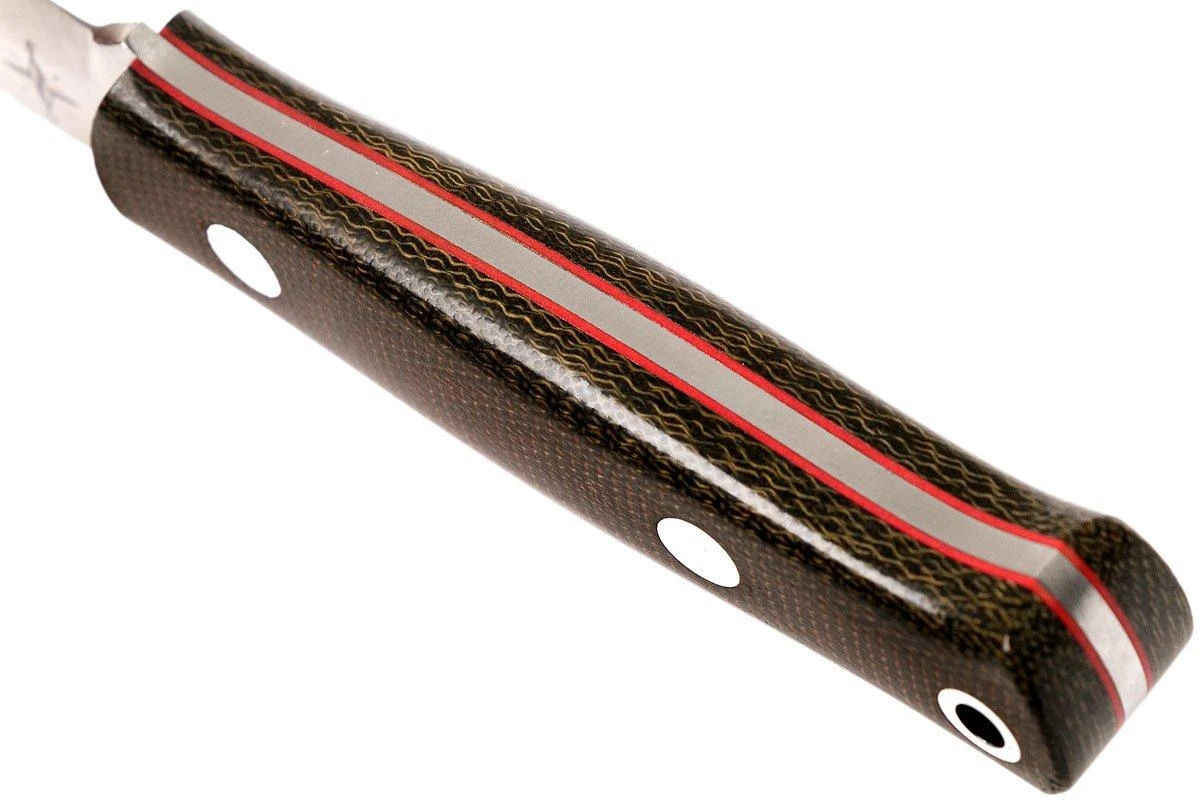 Bark River Mini Bushcrafter CPM 3V, Green Canvas Micarta, Red Liner 6 Bark River Mini Bushcrafter CPM 3V, Green Canvas Micarta, Red Liner – Image 4