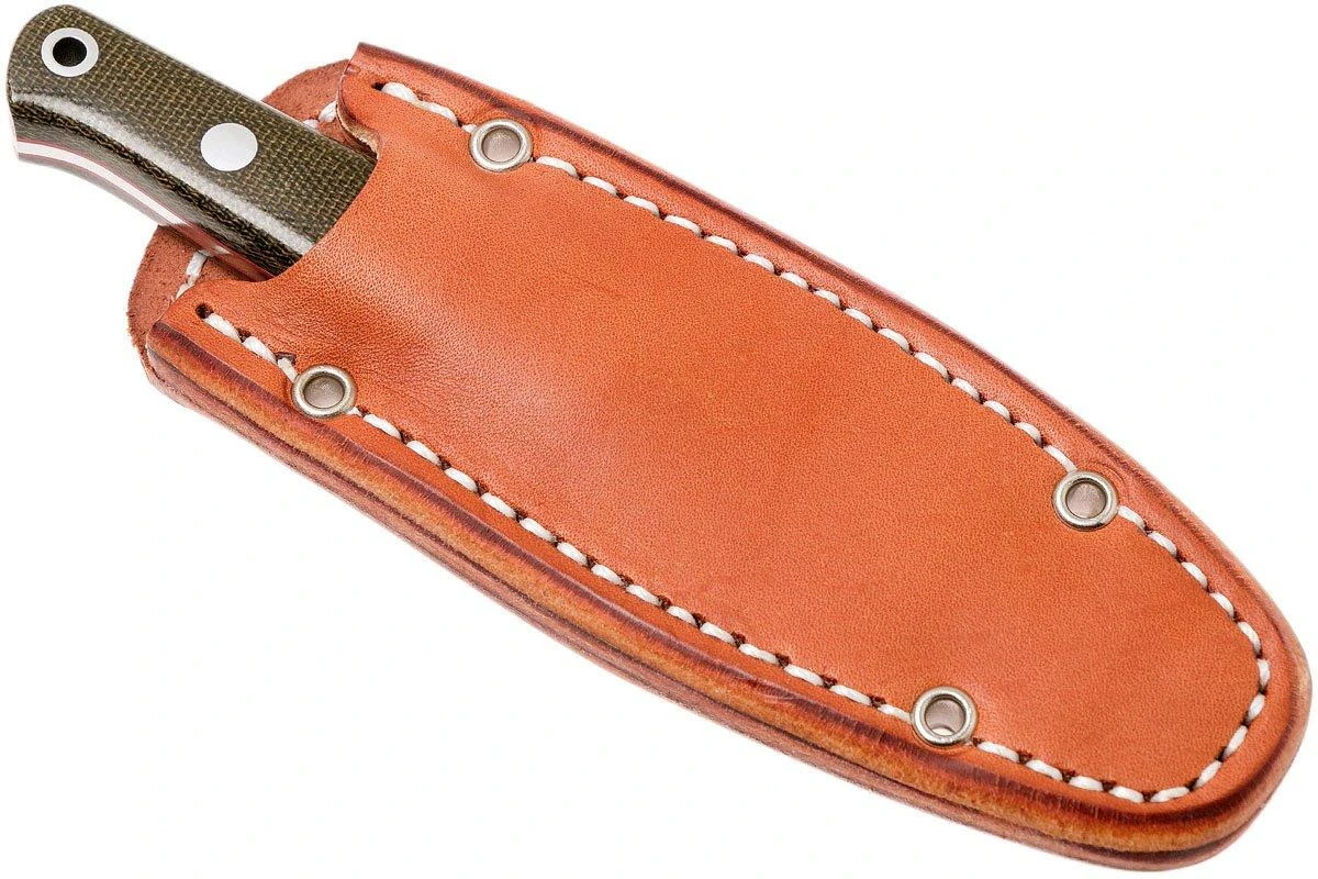 Bark River Mini Bushcrafter CPM 3V, Green Canvas Micarta, Red Liner 9 Bark River Mini Bushcrafter CPM 3V, Green Canvas Micarta, Red Liner – Image 7