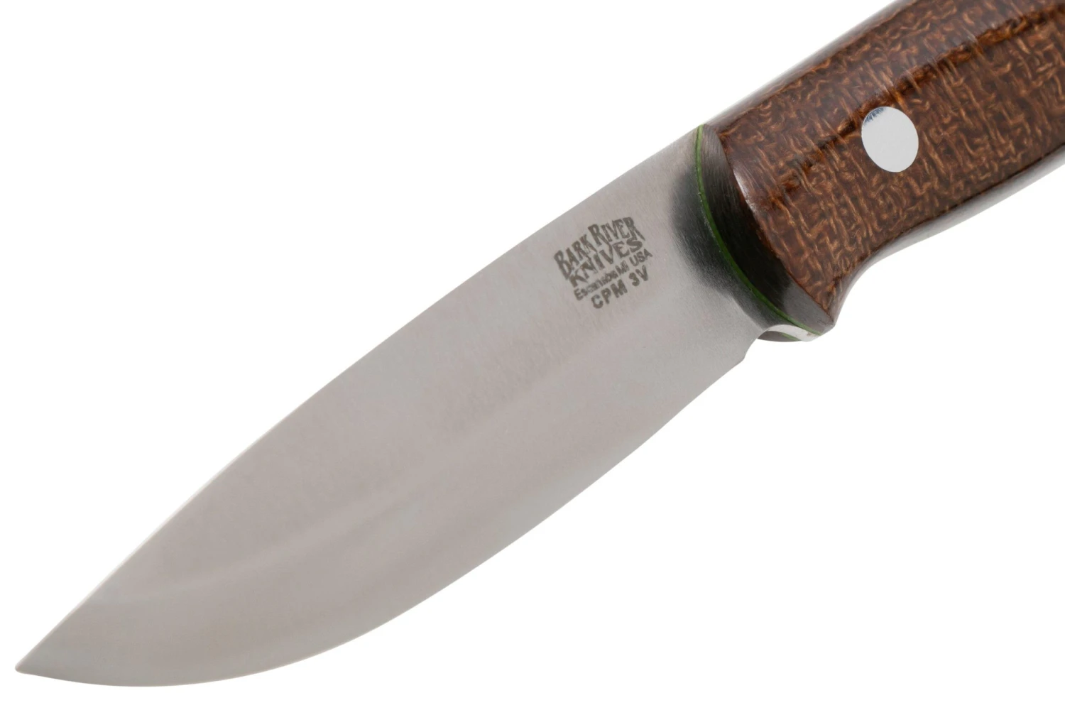 Bark River Ultra-Lite Bushcrafter CPM 3V Coffeebag Laminate, Toxic Green Liners 5 Bark River Ultra-Lite Bushcrafter CPM 3V Coffeebag Laminate, Toxic Green Liners – Image 3