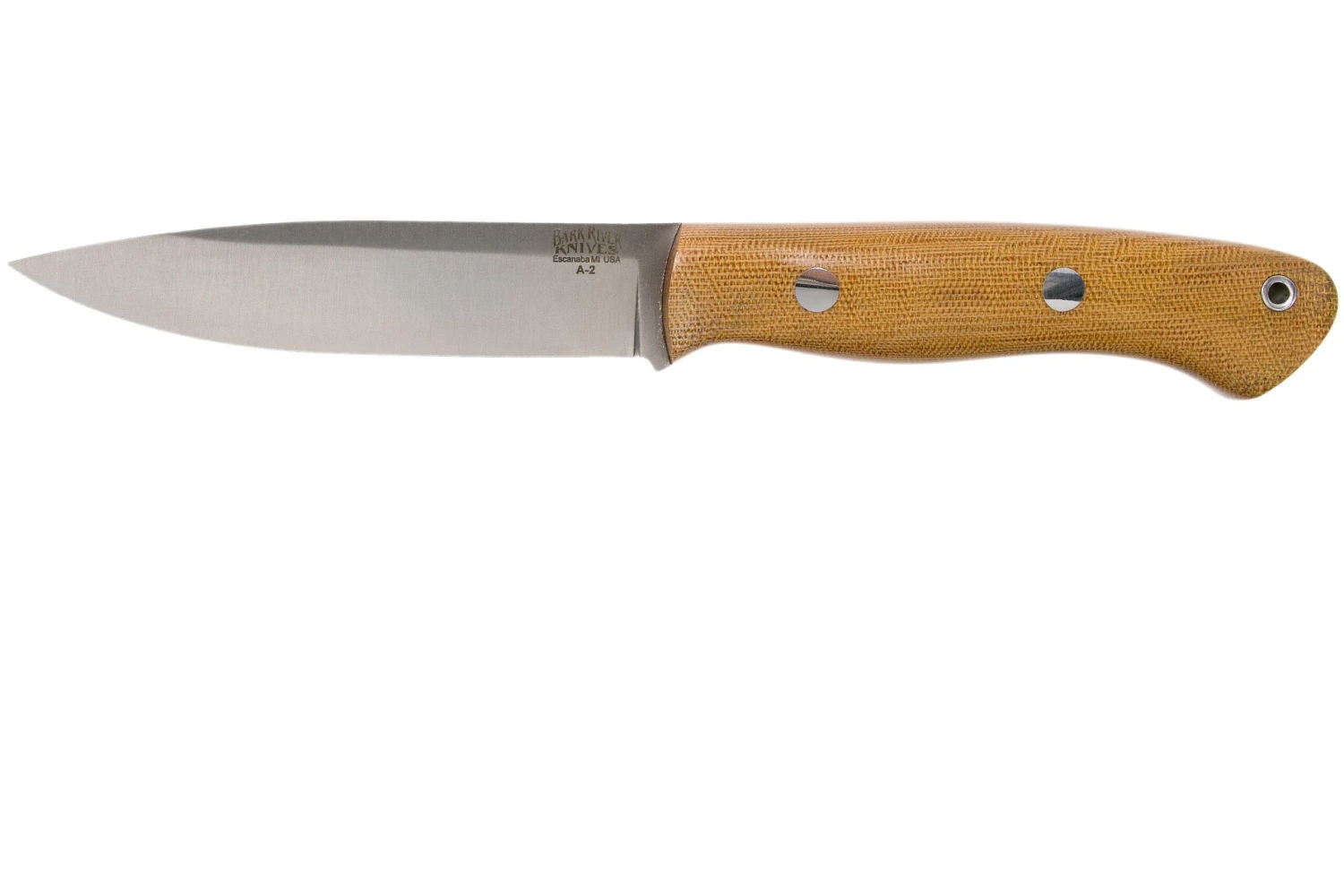 Bark River Aurora A2 Natural Canvas Micarta, Couteau Outdoor 3 Bark River Aurora A2 Natural Canvas Micarta, Couteau Outdoor