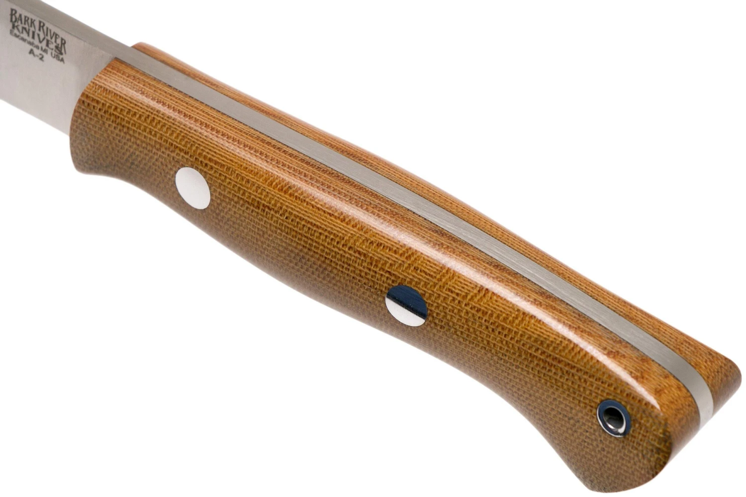 Bark River Aurora A2 Natural Canvas Micarta, Couteau Outdoor 7 Bark River Aurora A2 Natural Canvas Micarta, Couteau Outdoor – Image 5