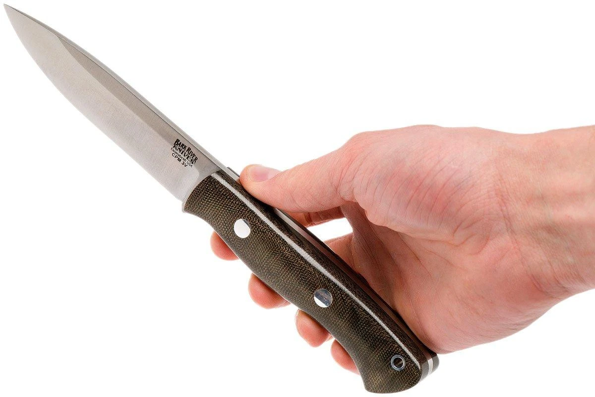 Bark River Aurora 3V, Green Canvas Micarta Couteau Bushcraft 9 Bark River Aurora 3V, Green Canvas Micarta Couteau Bushcraft – Image 7