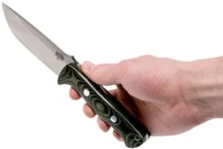 Bark River Bravo 1 A2, Black & Green Linnen Micarta, Brown Sheath -Nitecore Soldes Boutique BRK07 111BGLM 06 bark river brk07 111bglm 06