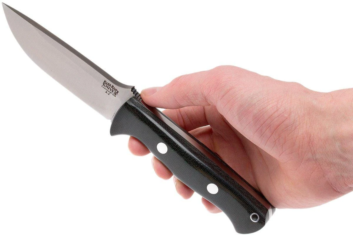 Bark River Bravo 1 A2, Black Canvas Micarta, Brown Sheath 8 Bark River Bravo 1 A2, Black Canvas Micarta, Brown Sheath – Image 6