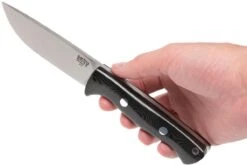 Bark River Bravo 1 A2 FHG Rampless, Black Linen Micarta, Brown Sheath -Nitecore Soldes Boutique BRK07 111BRKL RS 06 bark river brk07 111brkl rs 06