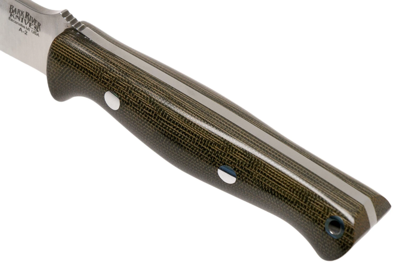 Bark River Gunny A2, Green Canvas Micarta Couteau Outdoor 7 Bark River Gunny A2, Green Canvas Micarta Couteau Outdoor – Image 5