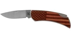 Case X Woodchuck Executive Lockback Brushed Stainless, Flag, 64324, M1300L SS Couteau De Poche
