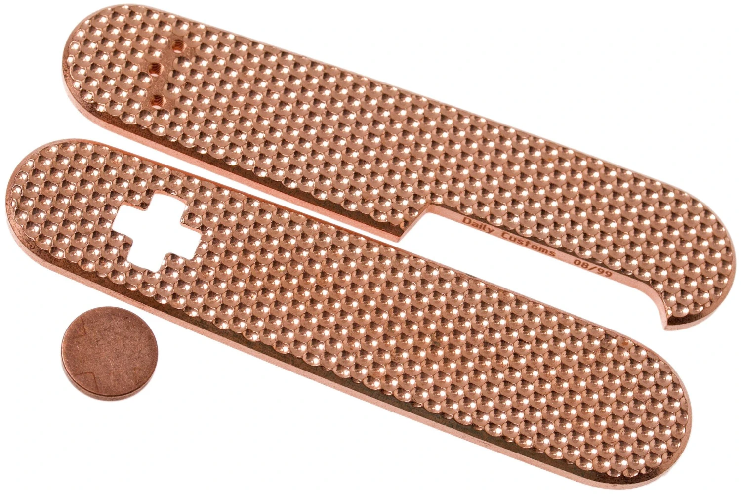 Daily Customs 91.3 Golfball BS Pattern, Copper P10012432 Plaquettes Pour Victorinox 3 Daily Customs 91.3 Golfball BS Pattern, Copper P10012432 Plaquettes Pour Victorinox