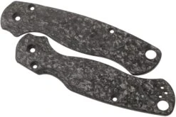 Flytanium Spyderco Paramilitary 2 Lotus Scales, Shredded Fibre De Carbone