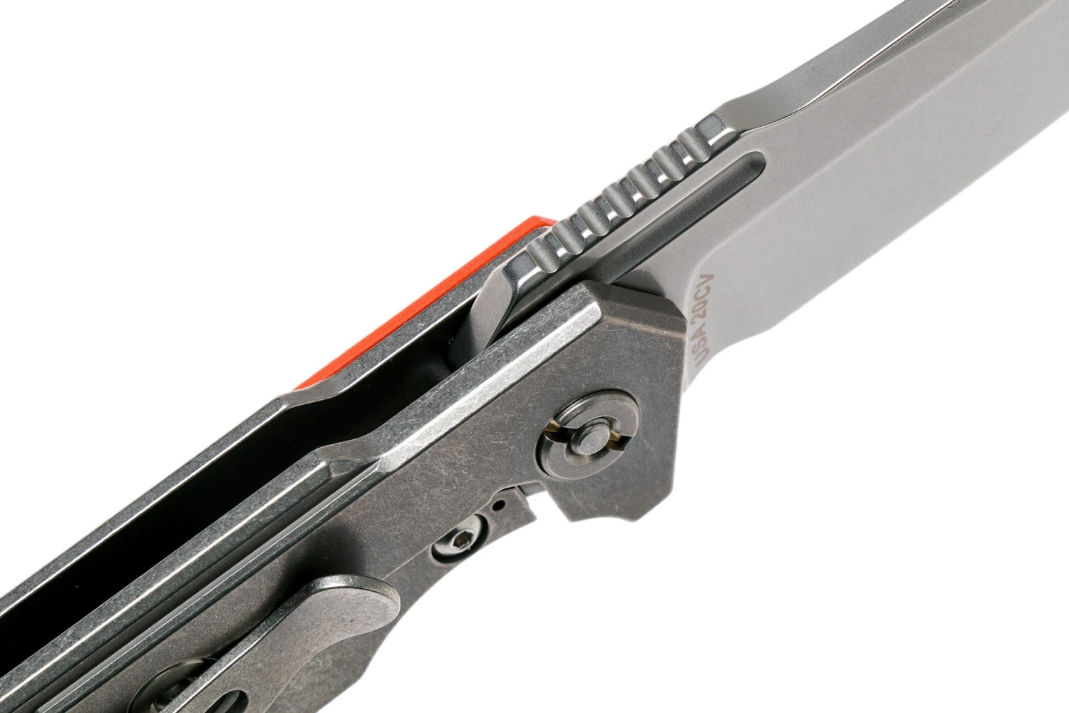 Rick Hinderer Half Track Gen 2, Spearpoint 20CV, Orange G10, Couteau De Poche 8 Rick Hinderer Half Track Gen 2, Spearpoint 20CV, Orange G10, Couteau De Poche – Image 6