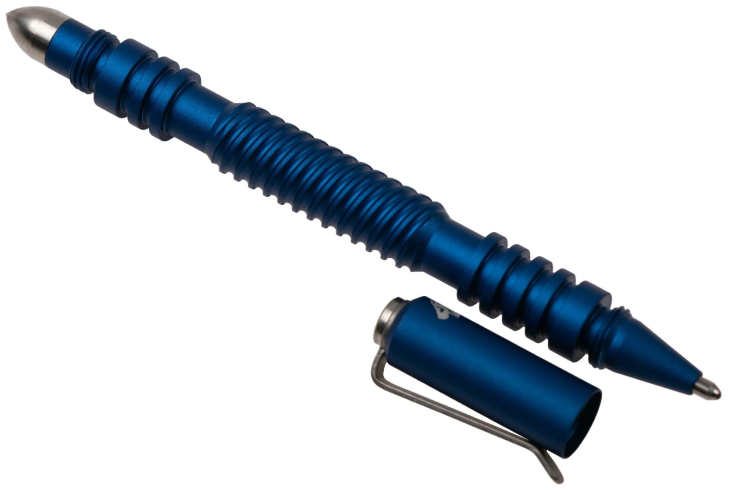 Rick Hinderer Spiral Investigator Pen, Aluminum, Matte Blue, Stylo Tactique 4 Rick Hinderer Spiral Investigator Pen, Aluminum, Matte Blue, Stylo Tactique – Image 2