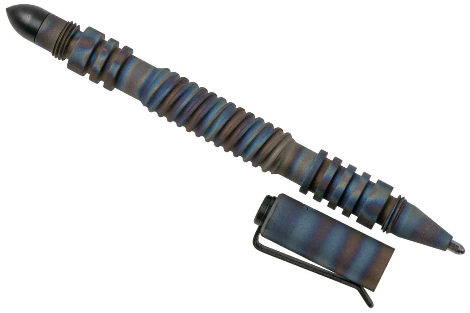 Rick Hinderer Spiral Investigator Pen, Titanium Flamed, Stylo Tactique 4 Rick Hinderer Spiral Investigator Pen, Titanium Flamed, Stylo Tactique – Image 2