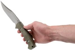 Rick Hinderer Ranch Bowie Green Canvas Micarta, Stonewashed, Couteau Bowie -Nitecore Soldes Boutique HRK TRB SW GM 06 rick hinderer knives