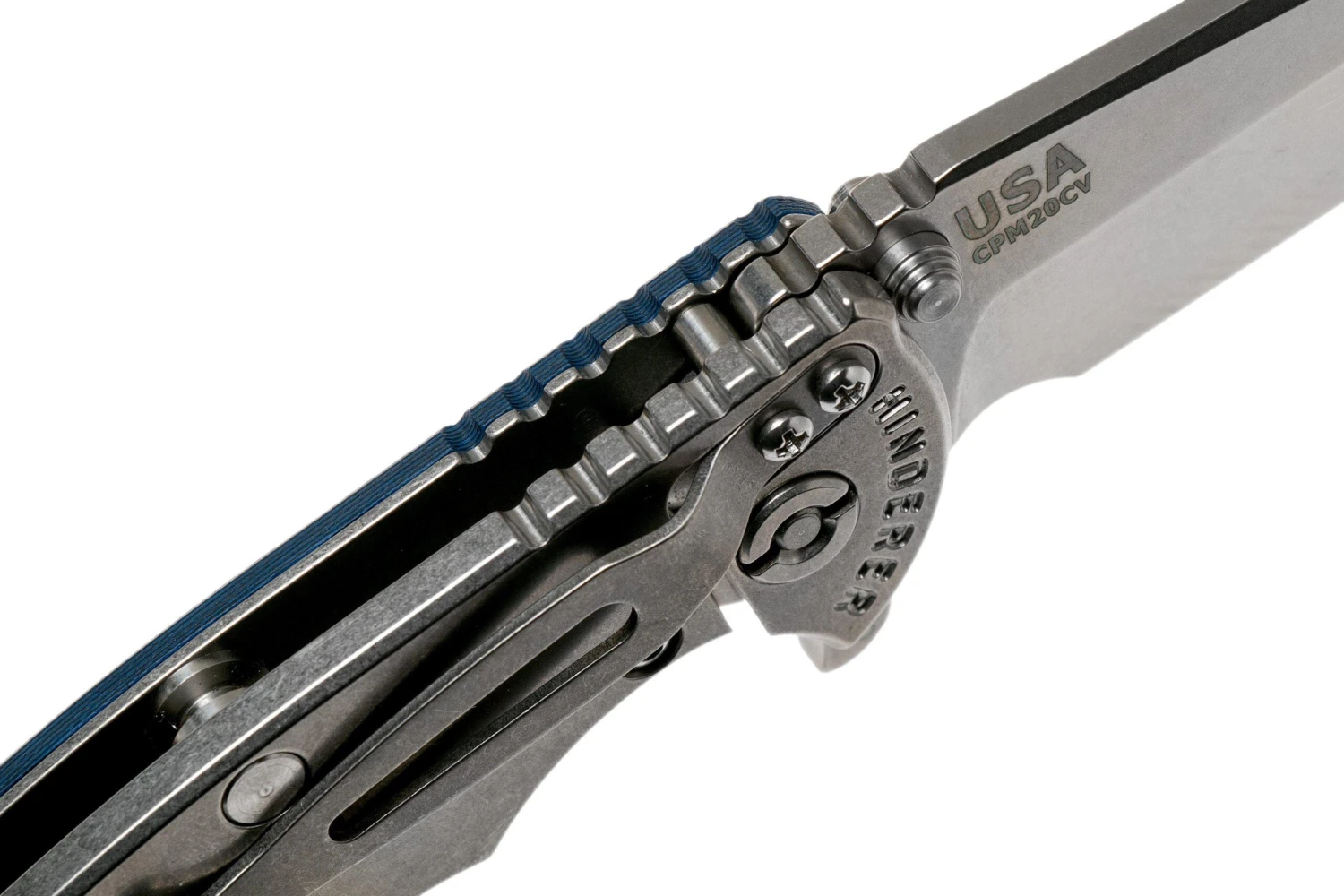 Rick Hinderer XM-18 3.5" Spanto 20CV, Black Blue G10 Couteau De Poche 8 Rick Hinderer XM-18 3.5" Spanto 20CV, Black Blue G10 Couteau De Poche – Image 6