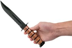 KA-BAR U.S. Army Knife 1219 Couteau à Lame Fixe Partiellement Dentelé, étui En Cuir -Nitecore Soldes Boutique KA1219 06 ka bar