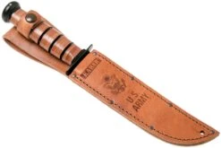 KA-BAR U.S. Army Knife 1219 Couteau à Lame Fixe Partiellement Dentelé, étui En Cuir -Nitecore Soldes Boutique KA1219 07 ka bar