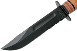 KA-BAR Short USMC 1252 Couteau à Lame Fixe Partiellement Dentelé, étui En Cuir -Nitecore Soldes Boutique KA1252 03 ka bar