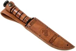 KA-BAR Short USMC 1252 Couteau à Lame Fixe Partiellement Dentelé, étui En Cuir -Nitecore Soldes Boutique KA1252 07 ka bar