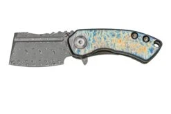 Kansept Mini Korvid K3030A2 Damascus, Lightning Strike Titanium Couteau De Poche, Justin Koch Design