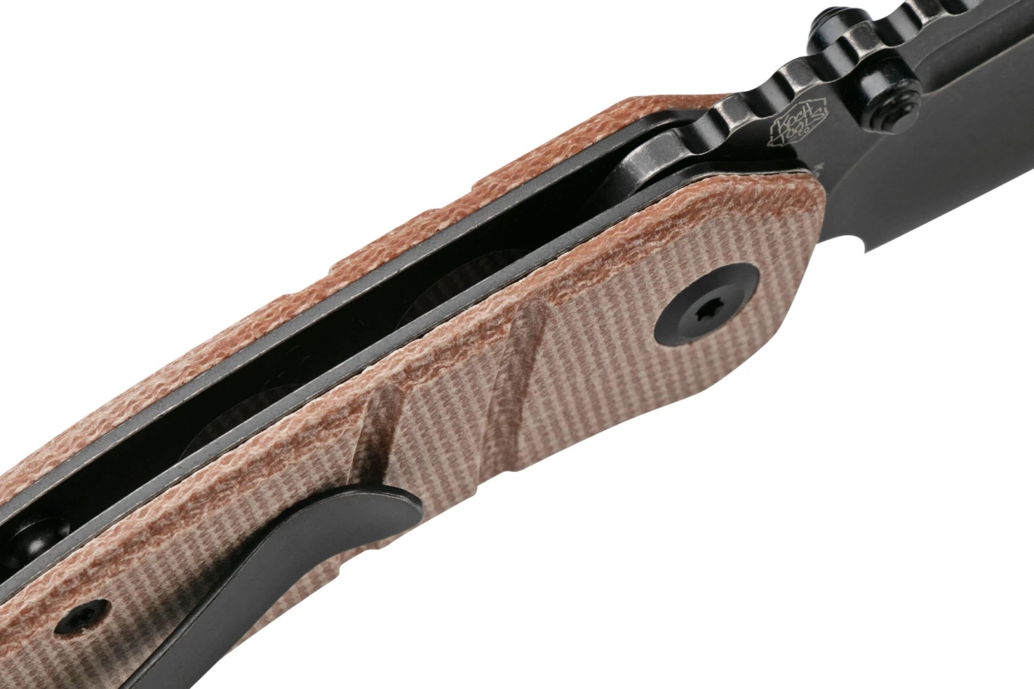 Kansept Korvid M T2030A5 Black, Brown Micarta G10, Couteau De Poche, Justin Koch Design 8 Kansept Korvid M T2030A5 Black, Brown Micarta G10, Couteau De Poche, Justin Koch Design – Image 6