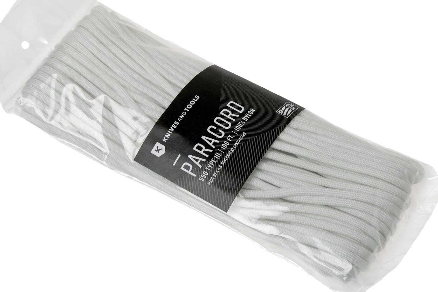 Knivesandtools 550 Paracord Type III, Couleur : Paraglow White, 100 Ft (30,48 M) 6 Knivesandtools 550 Paracord Type III, Couleur : Paraglow White, 100 Ft (30,48 M) – Image 4