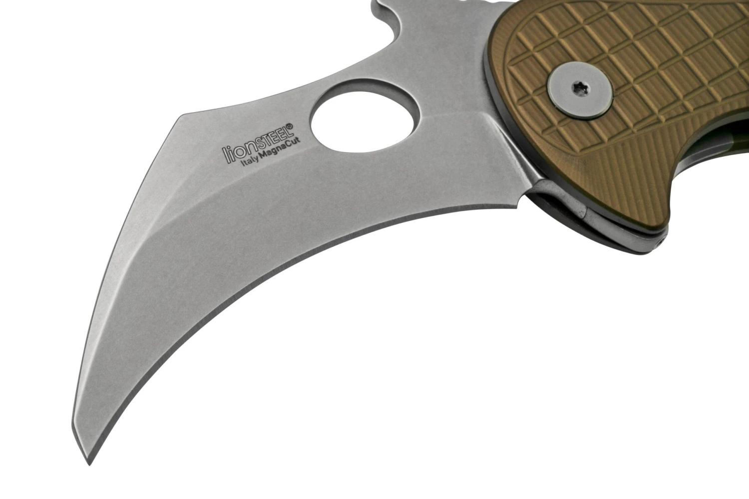 LionSteel L.E.One LE1-A-GS MagnaCut, Satin, Green Aluminium, Couteau De Poche Karambit 5 LionSteel L.E.One LE1-A-GS MagnaCut, Satin, Green Aluminium, Couteau De Poche Karambit – Image 3