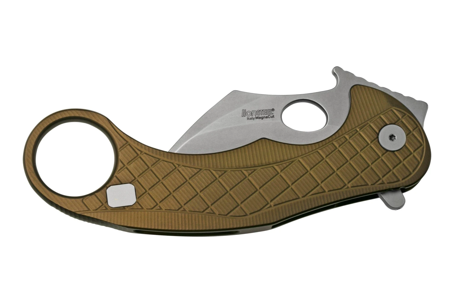 LionSteel L.E.One LE1-A-GS MagnaCut, Satin, Green Aluminium, Couteau De Poche Karambit 6 LionSteel L.E.One LE1-A-GS MagnaCut, Satin, Green Aluminium, Couteau De Poche Karambit – Image 4