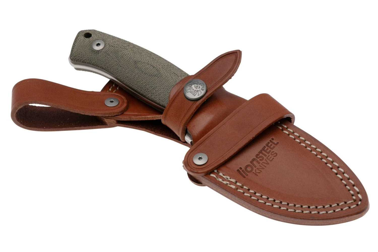 LionSteel M2M CVG Green Canvas Micarta Couteau Fixe 8 LionSteel M2M CVG Green Canvas Micarta Couteau Fixe – Image 6