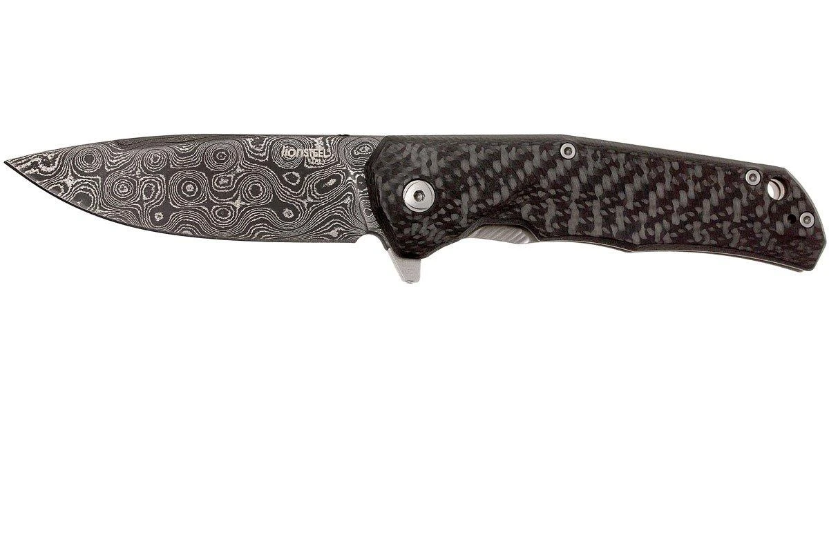 LionSteel TRE DR FC Fibre De Carbone, Raindrop Damast 3 LionSteel TRE DR FC Fibre De Carbone, Raindrop Damast