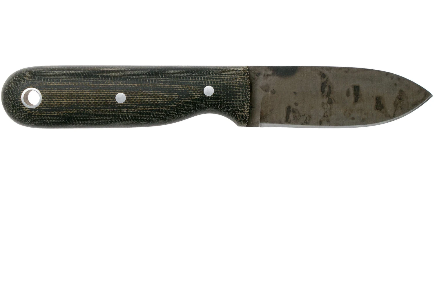 LT Wright Bushbaby HC, 1075, Matte Black Micarta, Leather Sheath, Couteau De Bushcraft 4 LT Wright Bushbaby HC, 1075, Matte Black Micarta, Leather Sheath, Couteau De Bushcraft – Image 2