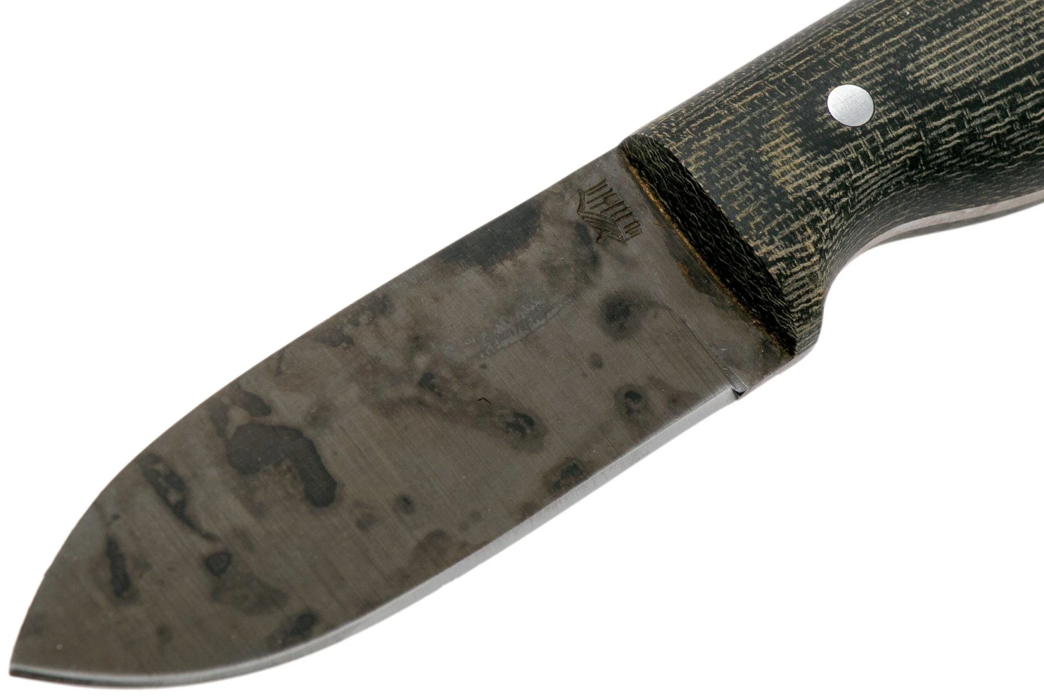 LT Wright Bushbaby HC, 1075, Matte Black Micarta, Leather Sheath, Couteau De Bushcraft 5 LT Wright Bushbaby HC, 1075, Matte Black Micarta, Leather Sheath, Couteau De Bushcraft – Image 3