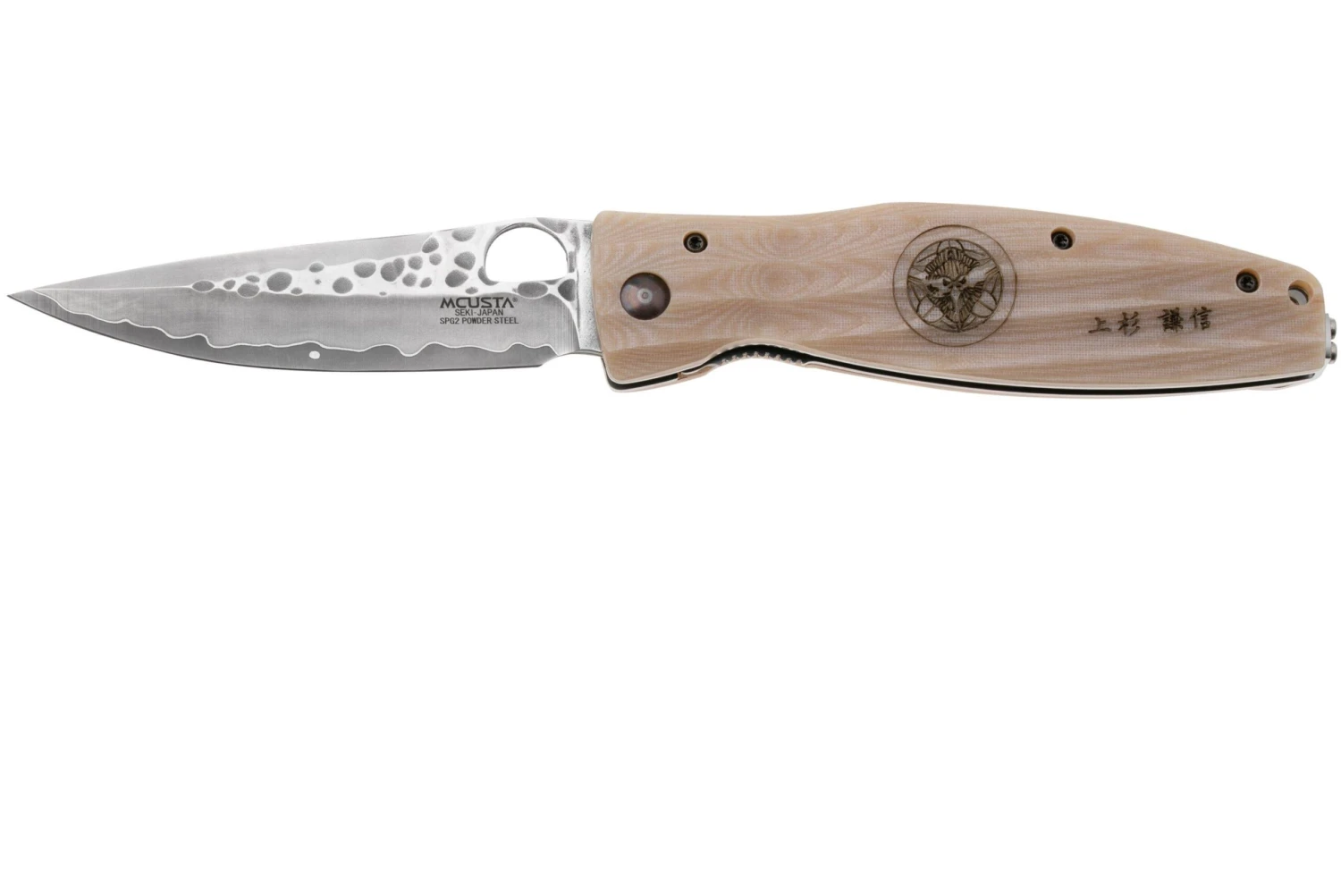 Mcusta MC-0185G Sengoku Uesugi Kenshin SPG2, White Micarta, Couteau De Gentleman 3 Mcusta MC-0185G Sengoku Uesugi Kenshin SPG2, White Micarta, Couteau De Gentleman