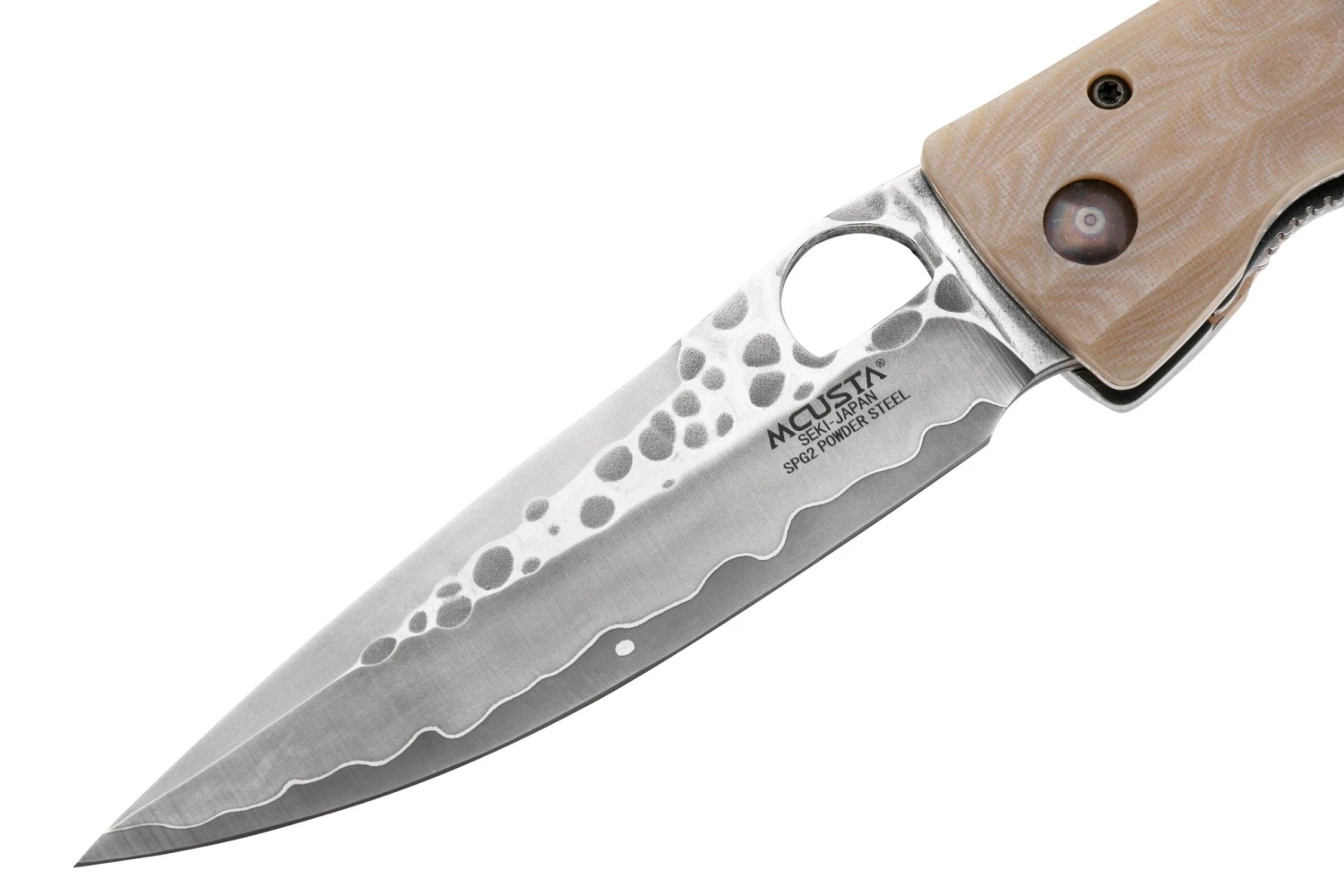 Mcusta MC-0185G Sengoku Uesugi Kenshin SPG2, White Micarta, Couteau De Gentleman 5 Mcusta MC-0185G Sengoku Uesugi Kenshin SPG2, White Micarta, Couteau De Gentleman – Image 3