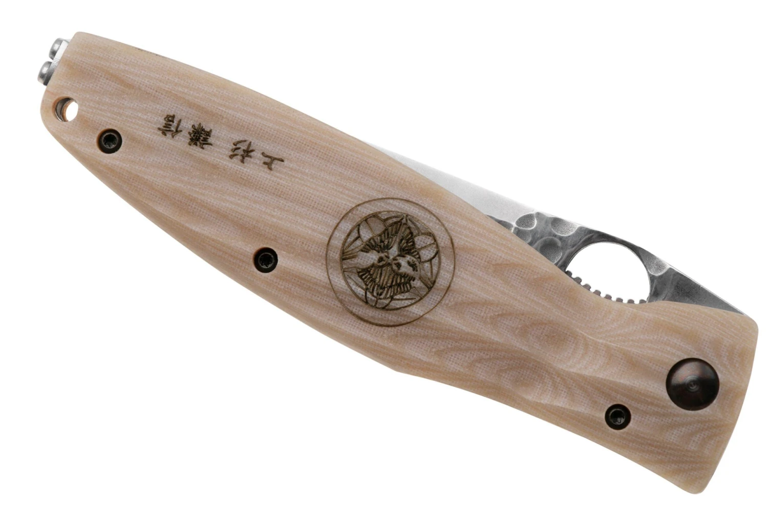 Mcusta MC-0185G Sengoku Uesugi Kenshin SPG2, White Micarta, Couteau De Gentleman 8 Mcusta MC-0185G Sengoku Uesugi Kenshin SPG2, White Micarta, Couteau De Gentleman – Image 6