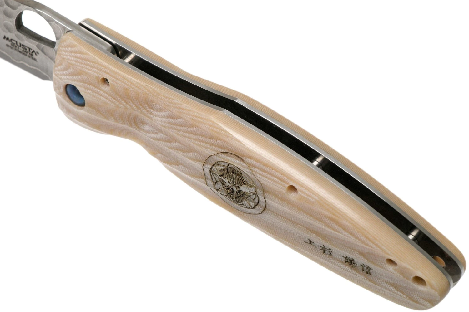 Mcusta MC-0185G Sengoku Uesugi Kenshin SPG2, White Micarta, Couteau De Gentleman 9 Mcusta MC-0185G Sengoku Uesugi Kenshin SPG2, White Micarta, Couteau De Gentleman – Image 7