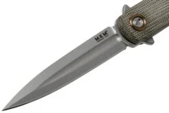 MKM Flame Dagger FL02-GCT Green Canvas Micarta Couteau De Poche, Michael Zieba Design -Nitecore Soldes Boutique MMK FL02 GCT 03 mkm knives