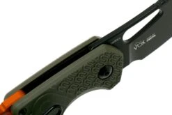 MKM Isonzo FX03-2PGO Cleaver OD Green FRN, Black Blade Couteau De Poche, Jesper Voxnaes Design -Nitecore Soldes Boutique MMK FX03 2PGO 06 mkm knives