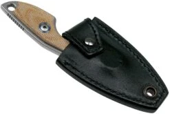 MKM Mikro 2 Wharncliffe, Stonewashed Natural Canvas Micarta Couteau De Cou, Jesper Voxnaes Design -Nitecore Soldes Boutique MMK MR02 NC 06 mkm knives