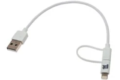 Powertraveller Cable Micro-USB Et Lightning 15 Cm