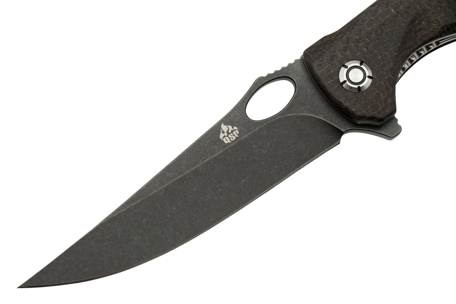 QSP Knife Gavial, QS126-D2 Blackwashed D2, Dark Brown Micarta Couteau De Poche 5 QSP Knife Gavial, QS126-D2 Blackwashed D2, Dark Brown Micarta Couteau De Poche – Image 3