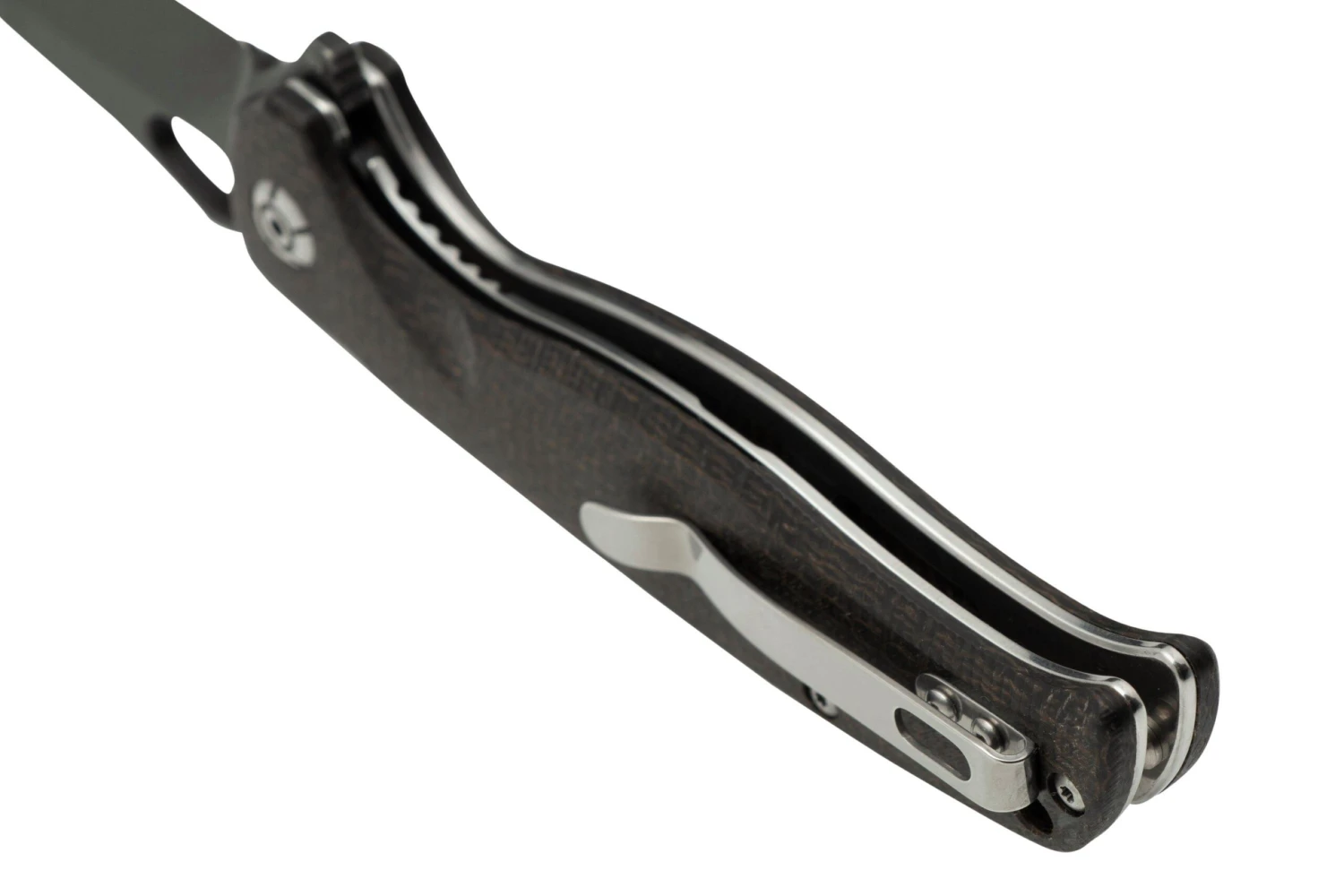 QSP Knife Gavial, QS126-D2 Blackwashed D2, Dark Brown Micarta Couteau De Poche 6 QSP Knife Gavial, QS126-D2 Blackwashed D2, Dark Brown Micarta Couteau De Poche – Image 4