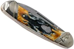 Rough Ryder Canoe Cinnamon Stag RR2156 Damascus Slipjoint Couteau De Poche -Nitecore Soldes Boutique RY2156 04 rough ryder