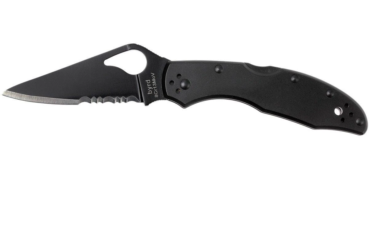 Spyderco Byrd Meadowlark Black 04BKPS2 Partly Serrated Couteau De Poche 3 Spyderco Byrd Meadowlark Black 04BKPS2 Partly Serrated Couteau De Poche