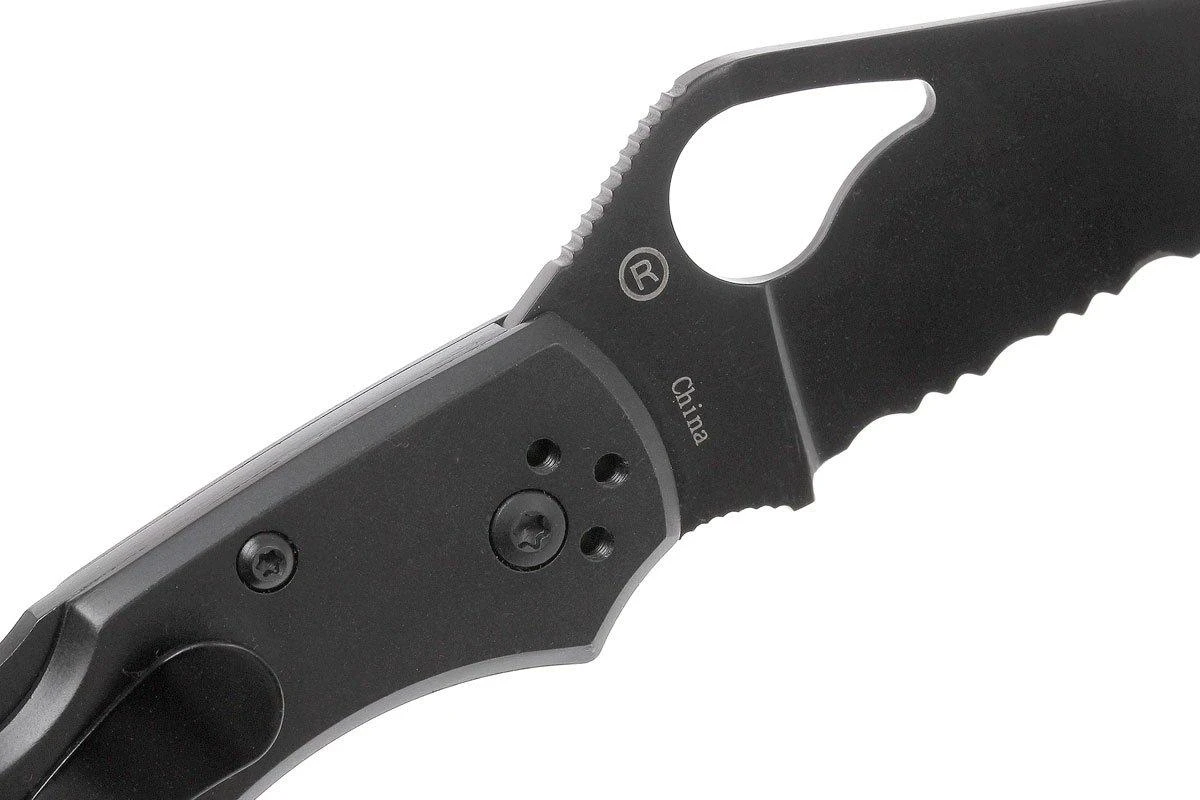 Spyderco Byrd Meadowlark Black 04BKPS2 Partly Serrated Couteau De Poche 8 Spyderco Byrd Meadowlark Black 04BKPS2 Partly Serrated Couteau De Poche – Image 6