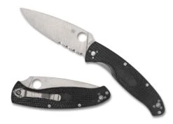 Spyderco Resilience Lightweight C142PSBK FRN Couteau De Poche Partiellement Dentelé